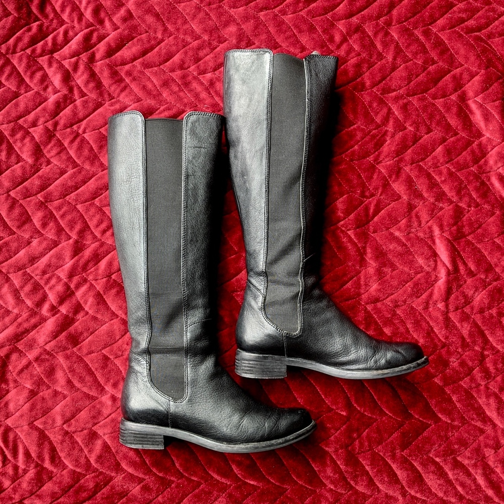 Cole Haan Leather Knee-High Riding Boot - Picture 3 of 4